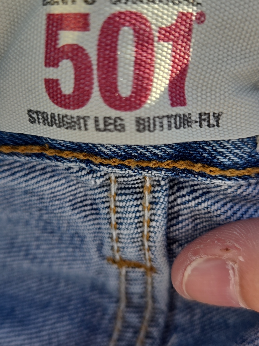 Levi's Light Blue Straight Jeans 501 Unisex Style, W35 L34, GUC, Casual Chic - Picture 7 of 11